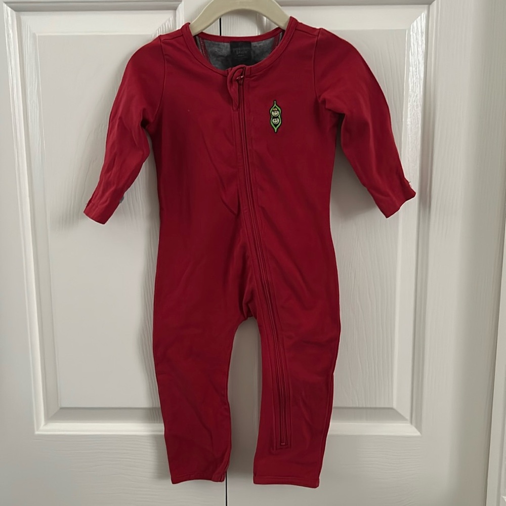 Peekaboo beans red jumpsuit 6-12m